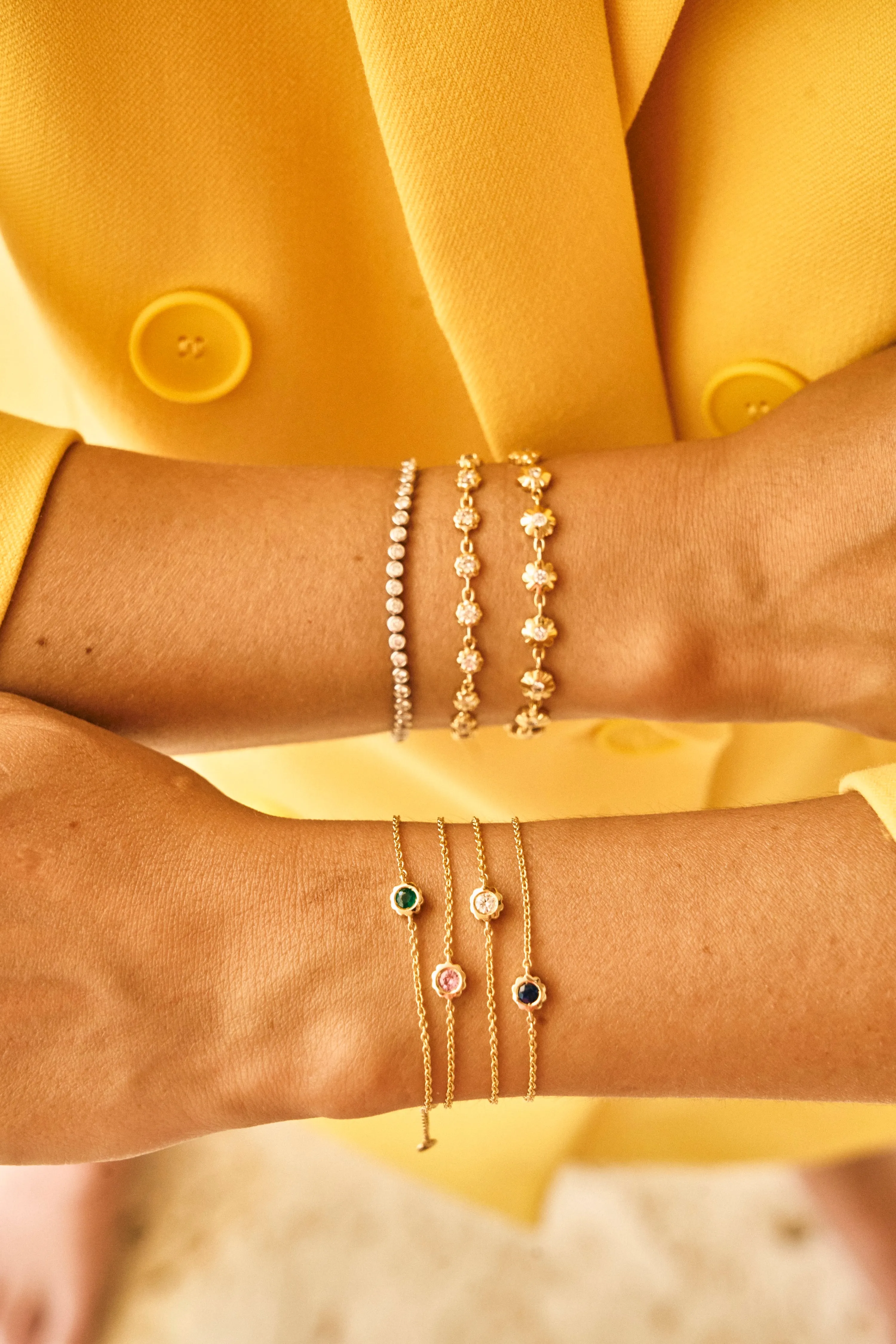 Scalloped Bezel Diamond Bracelet