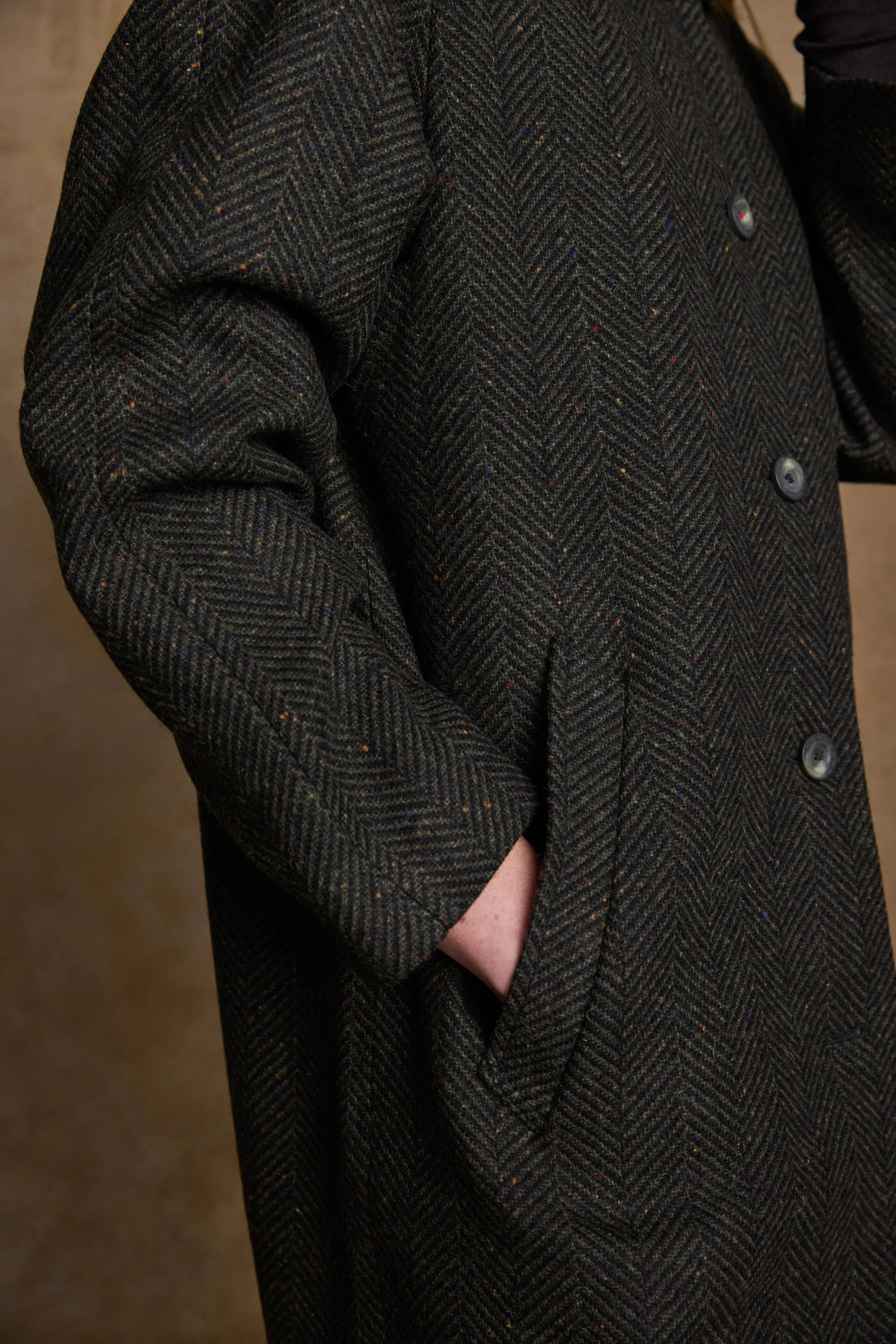 Shauna Tweed Coat - Donegal Green Fleck