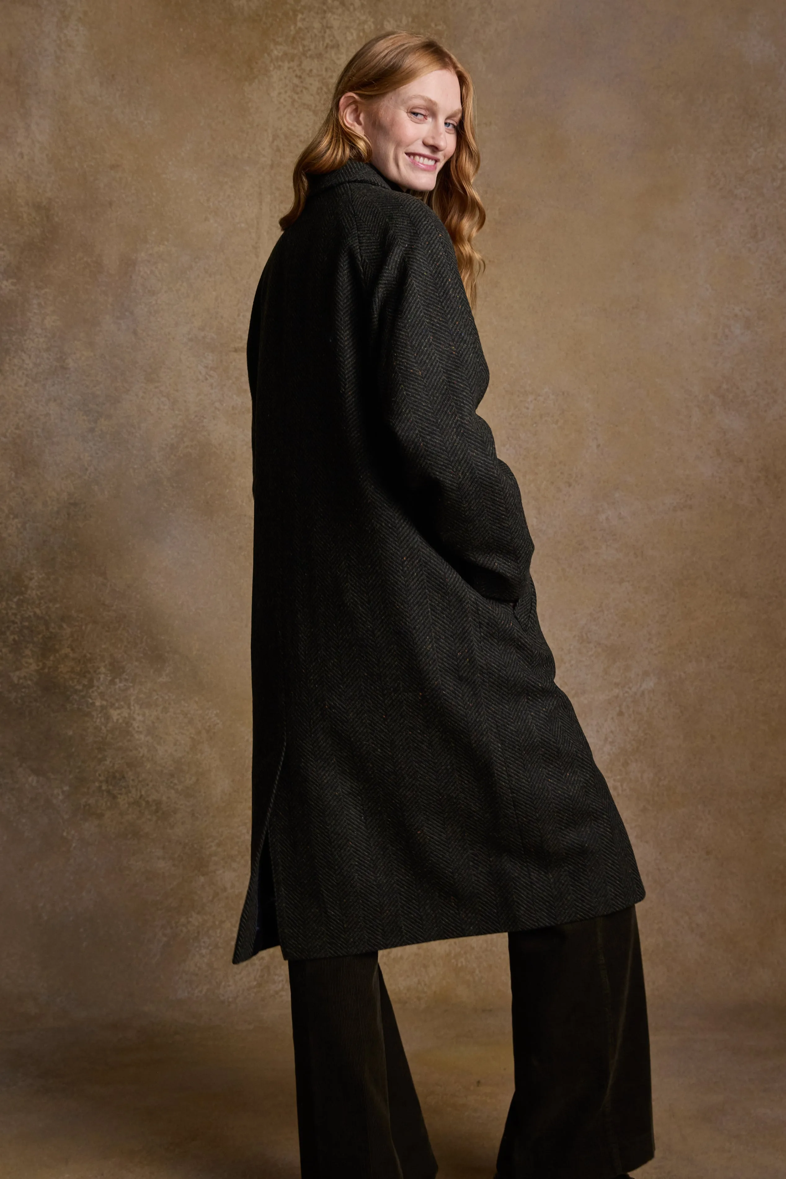 Shauna Tweed Coat - Donegal Green Fleck