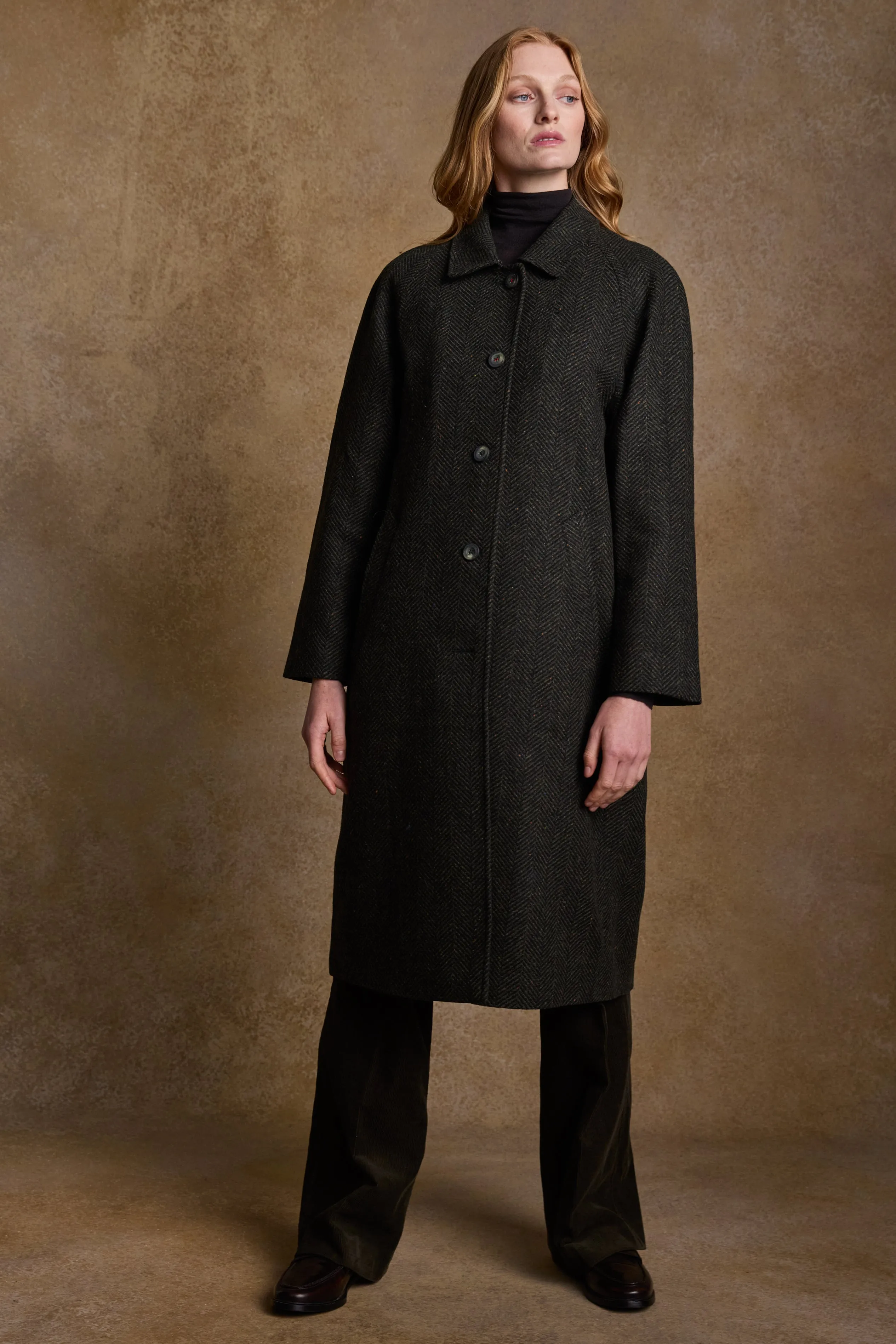 Shauna Tweed Coat - Donegal Green Fleck