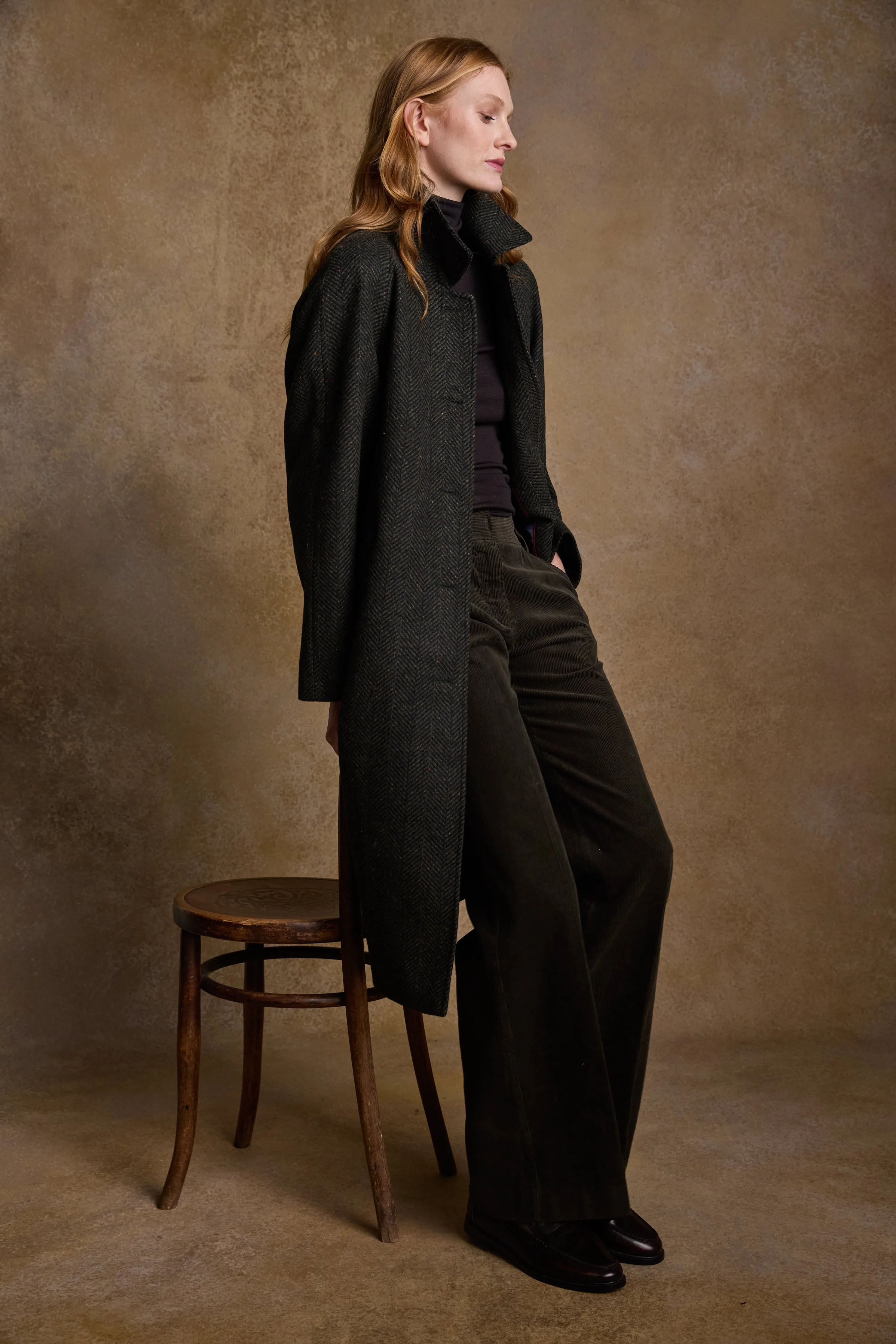 Shauna Tweed Coat - Donegal Green Fleck