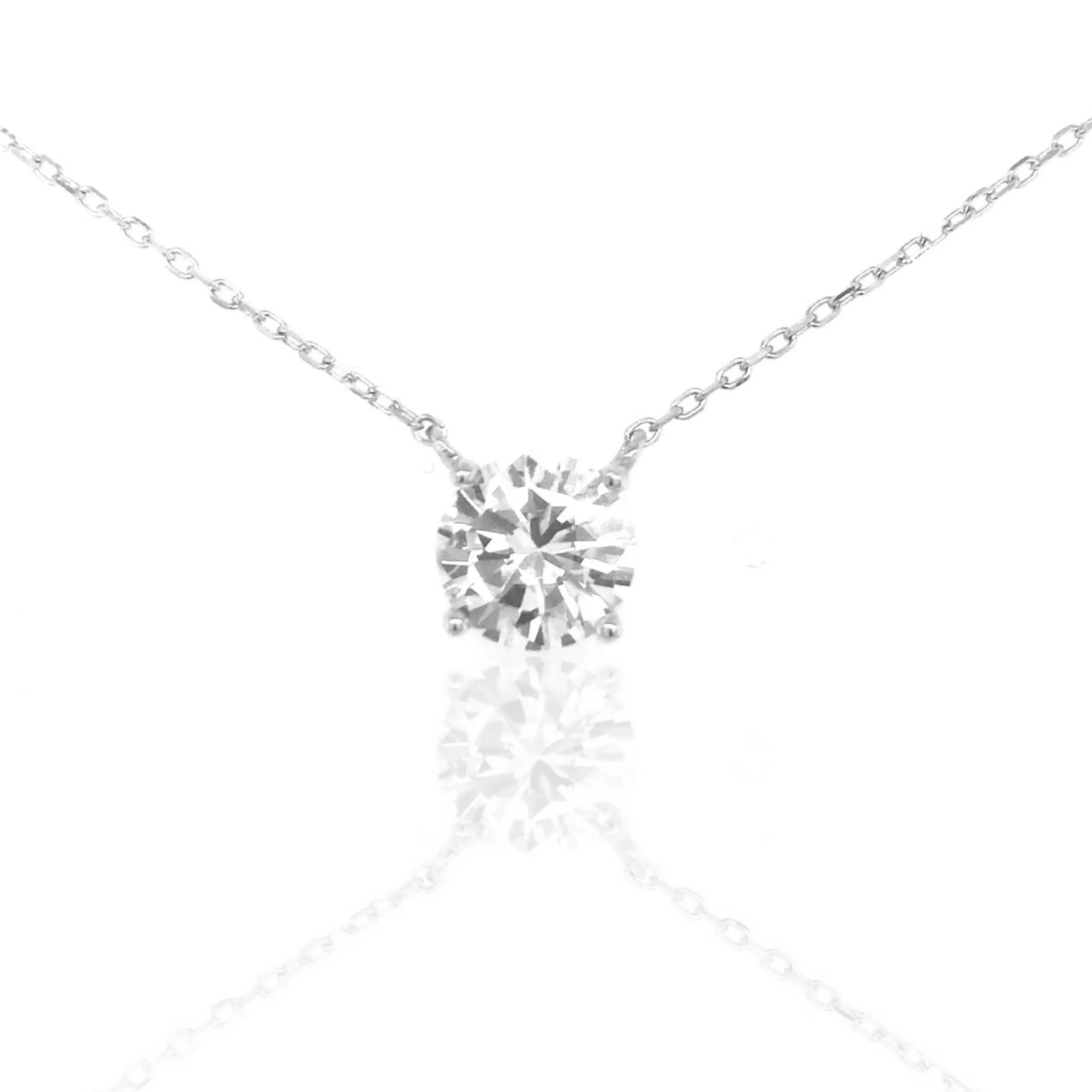Sterling Silver 8mm Solitaire Necklace