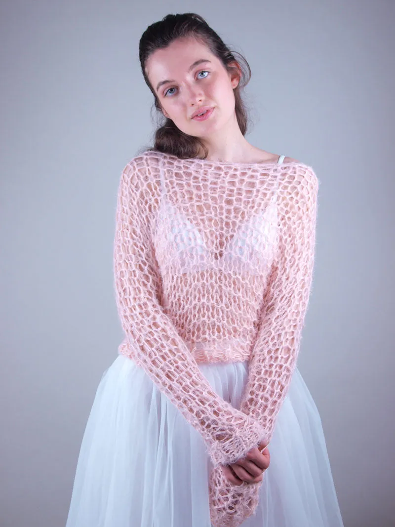 Strickanleitung für einen Pullover im Netzmuster