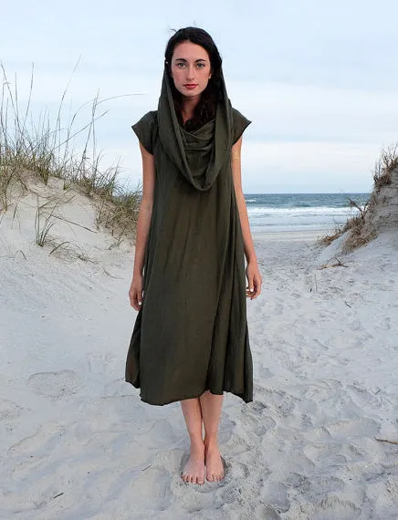 Super Cowl Wanderer Below Knee Dress