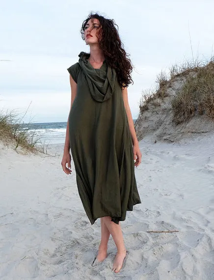 Super Cowl Wanderer Below Knee Dress