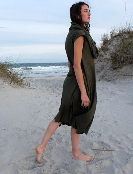Super Cowl Wanderer Below Knee Dress