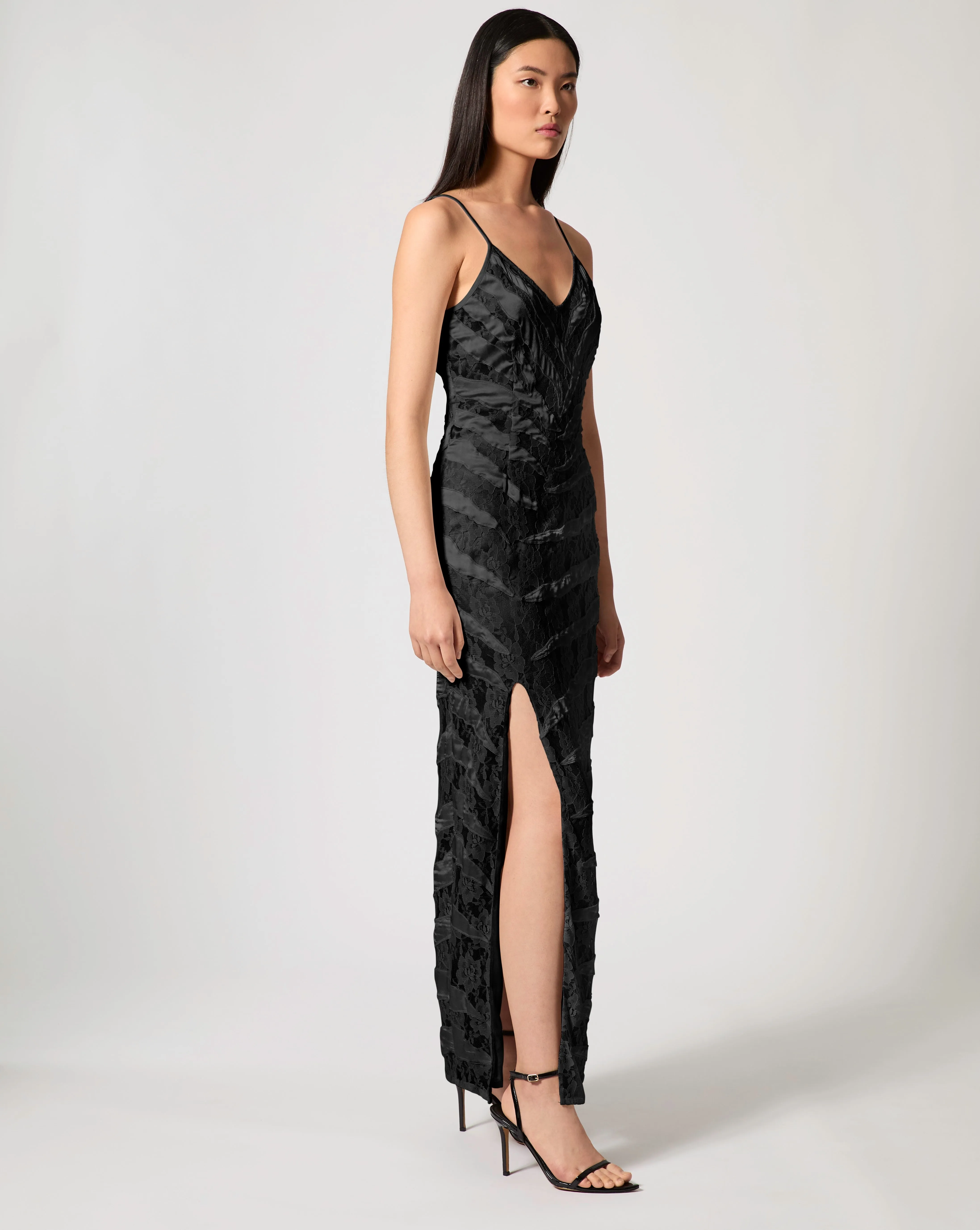 Tiger Satin & Lace Slip Dress