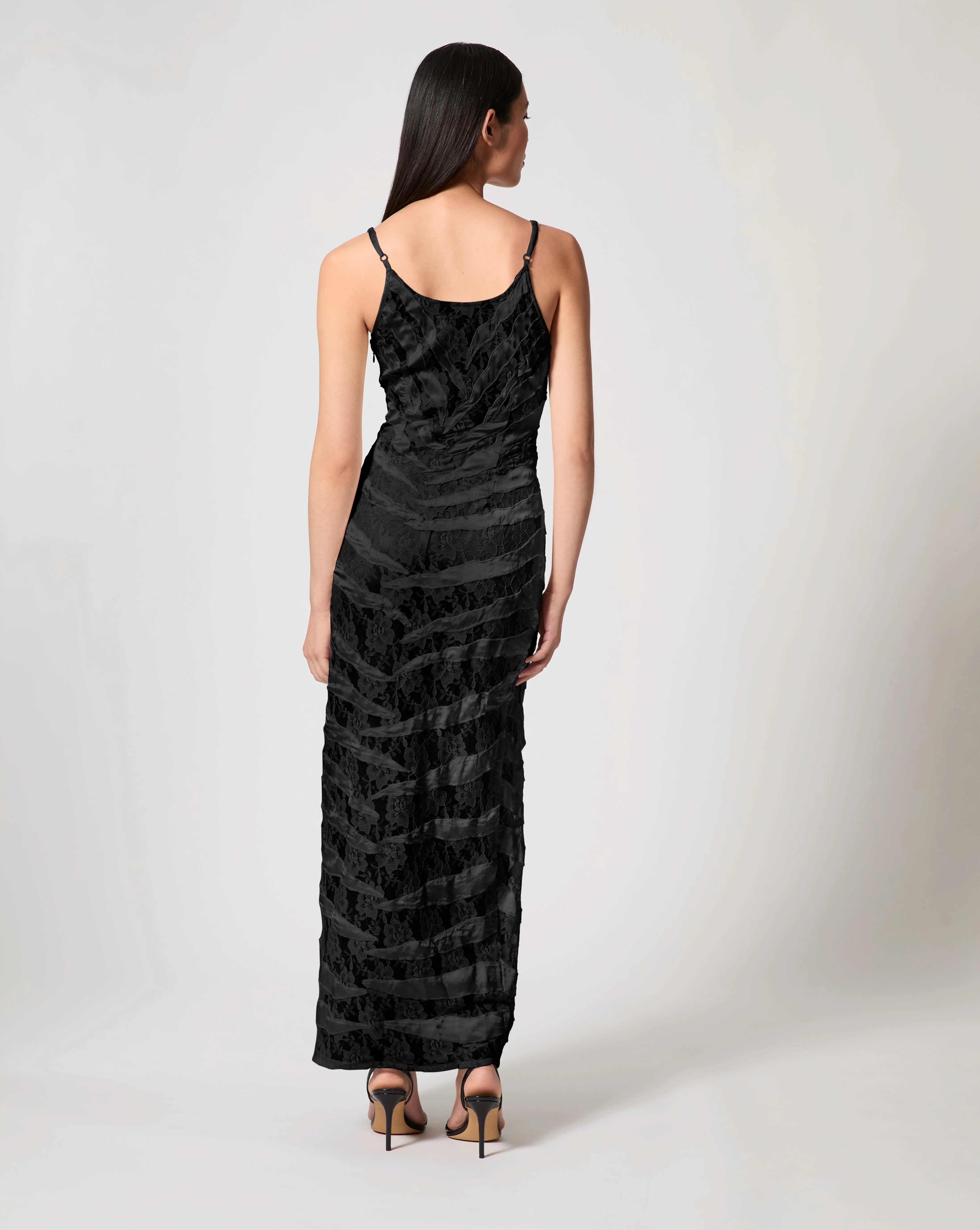 Tiger Satin & Lace Slip Dress