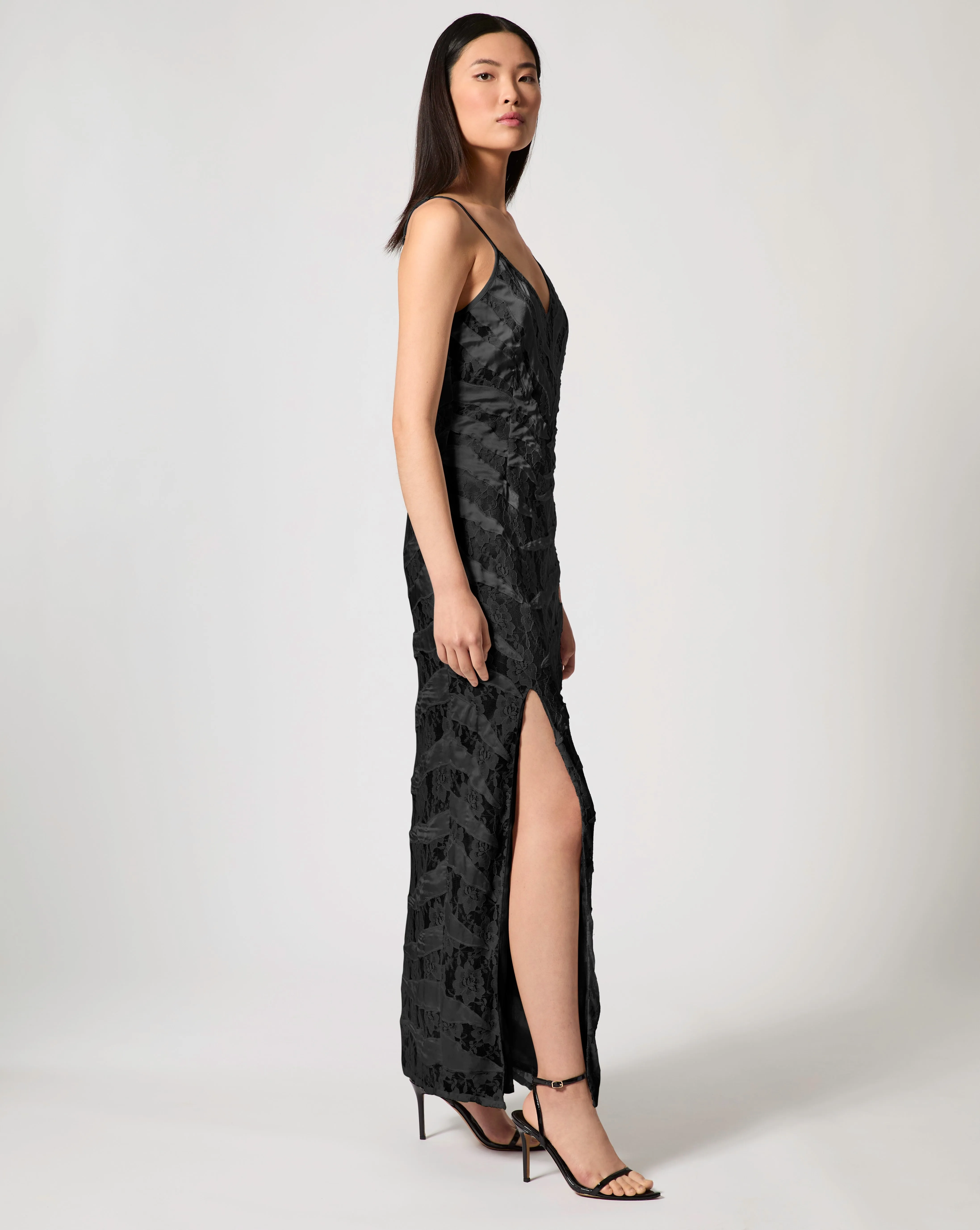 Tiger Satin & Lace Slip Dress