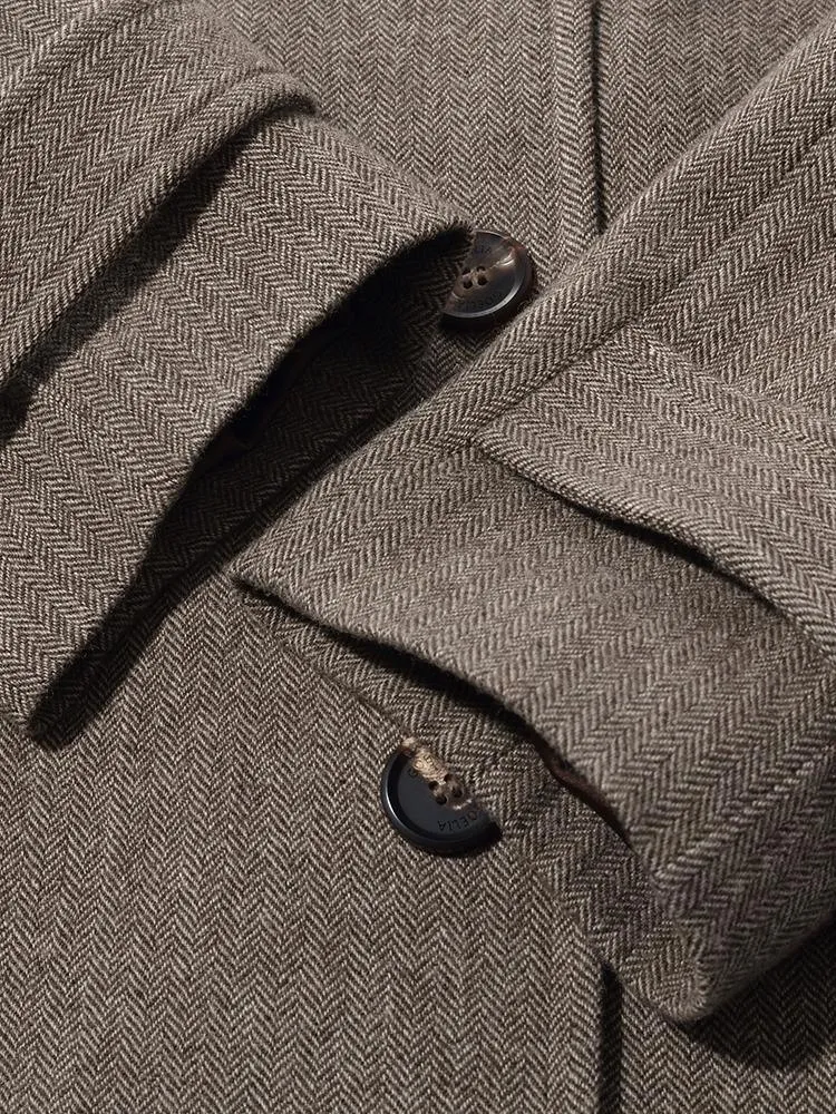 Washable Wool Straight Coat