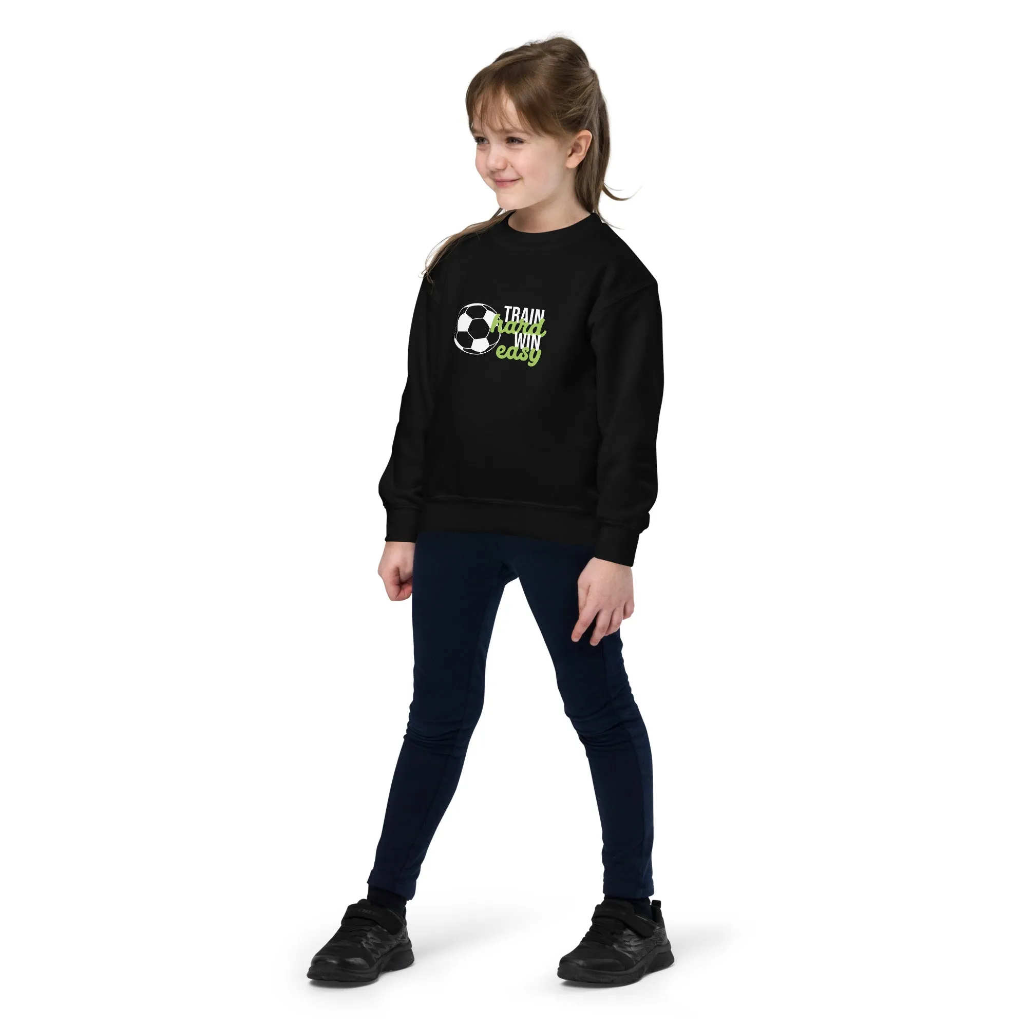 Youth Crewneck Sweatshirt Train Hard Win Easy